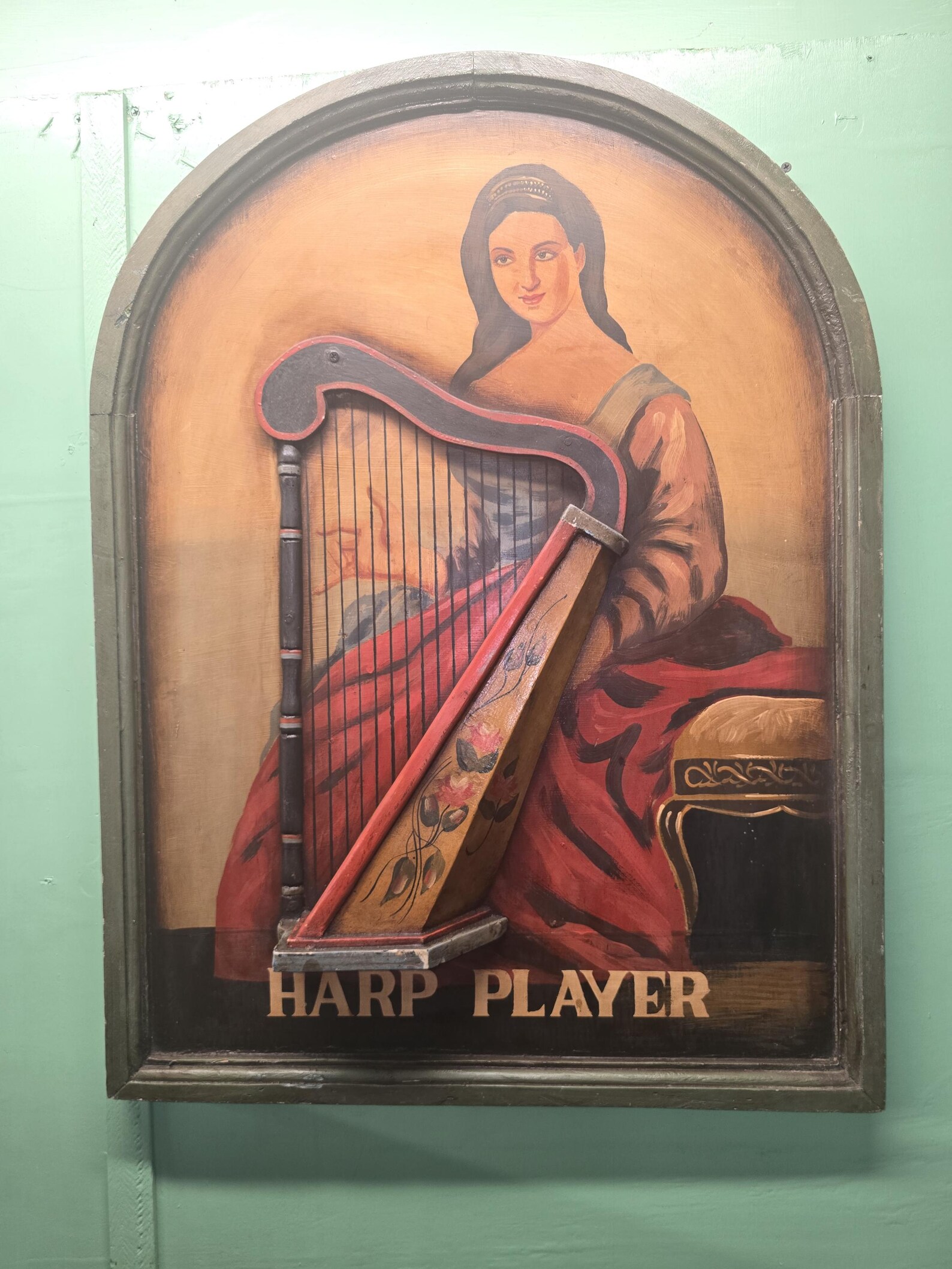 Harp Sign Hand Painted Harp Player 3-D Sign - Etsy