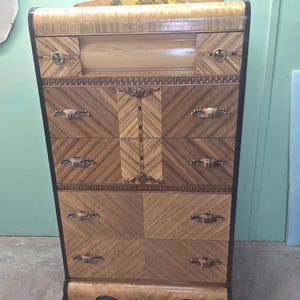 Antique art deco waterfall dresser