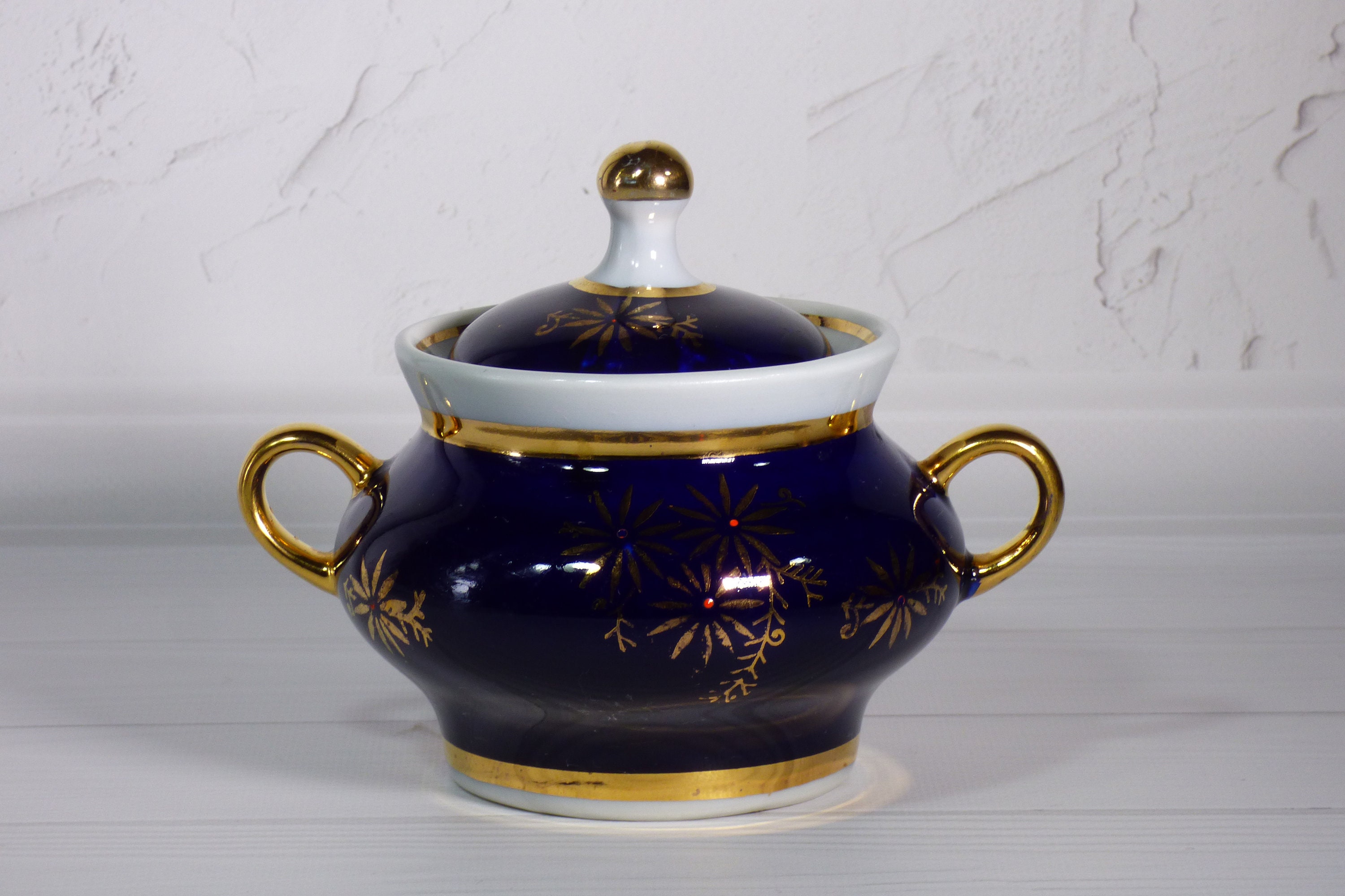 Neue Kobalt Zuckerdose Vintage LebensmittelKanister Keramik | Etsy