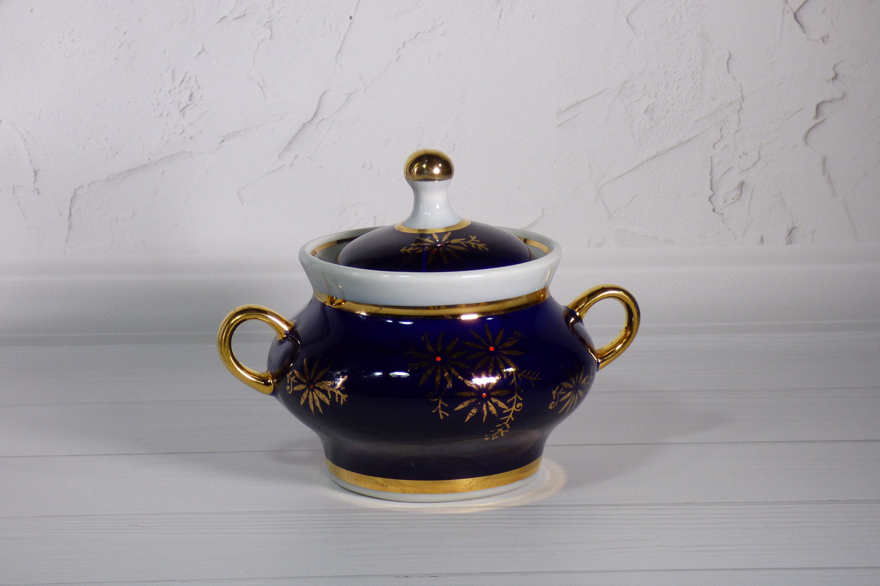 Neue Kobalt Zuckerdose Vintage LebensmittelKanister Keramik | Etsy