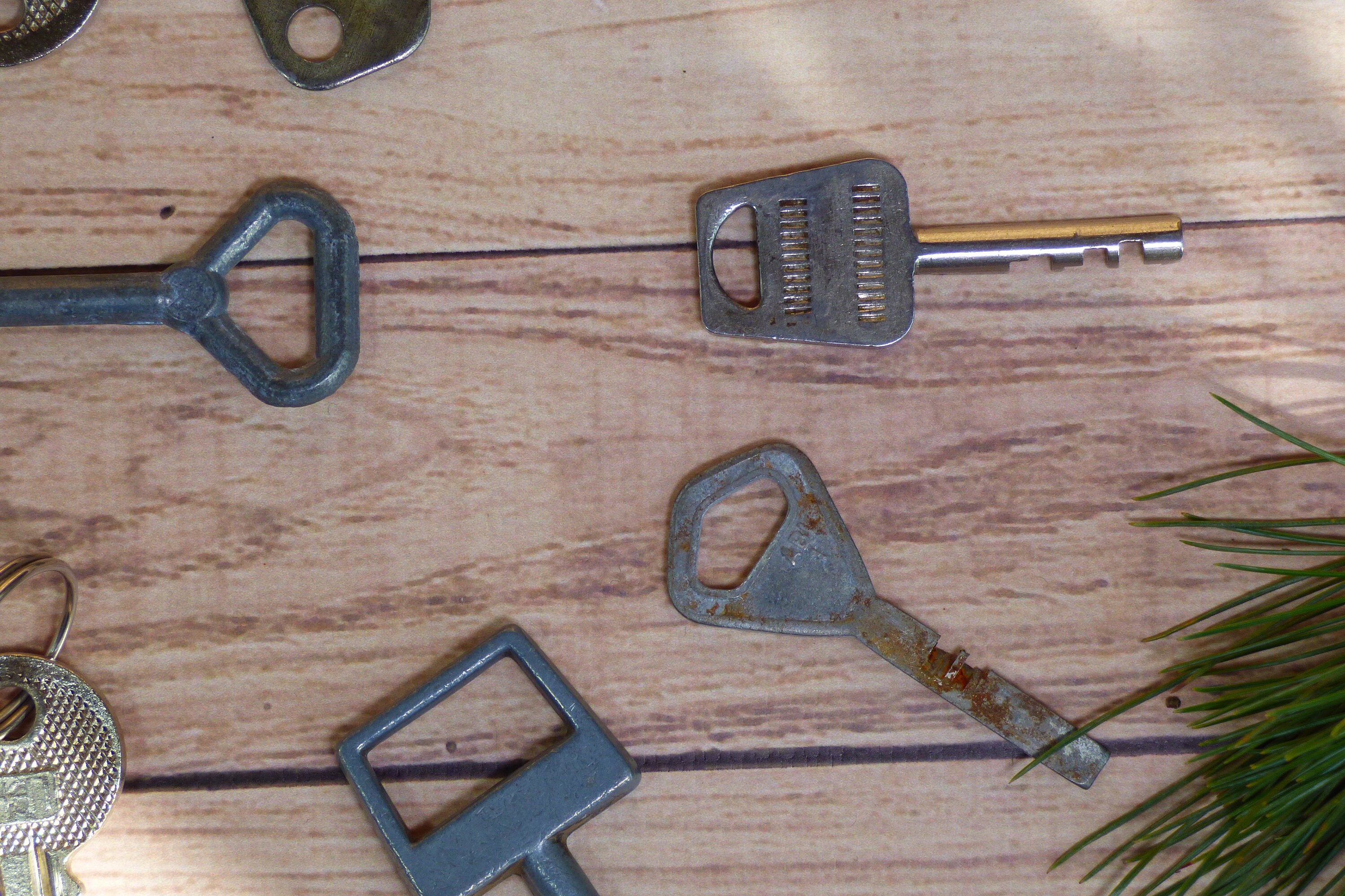 Vintage grey metal keys. 11 soviet flat rustic keys. Stamping Etsy
