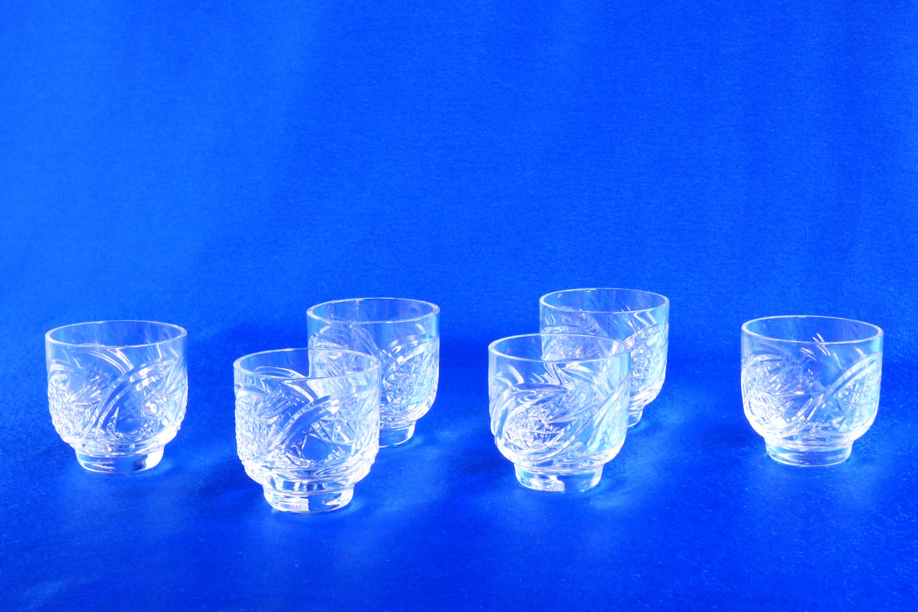 6 crystal shot glasses Vintage set of 6 shot vodka glasses Etsy