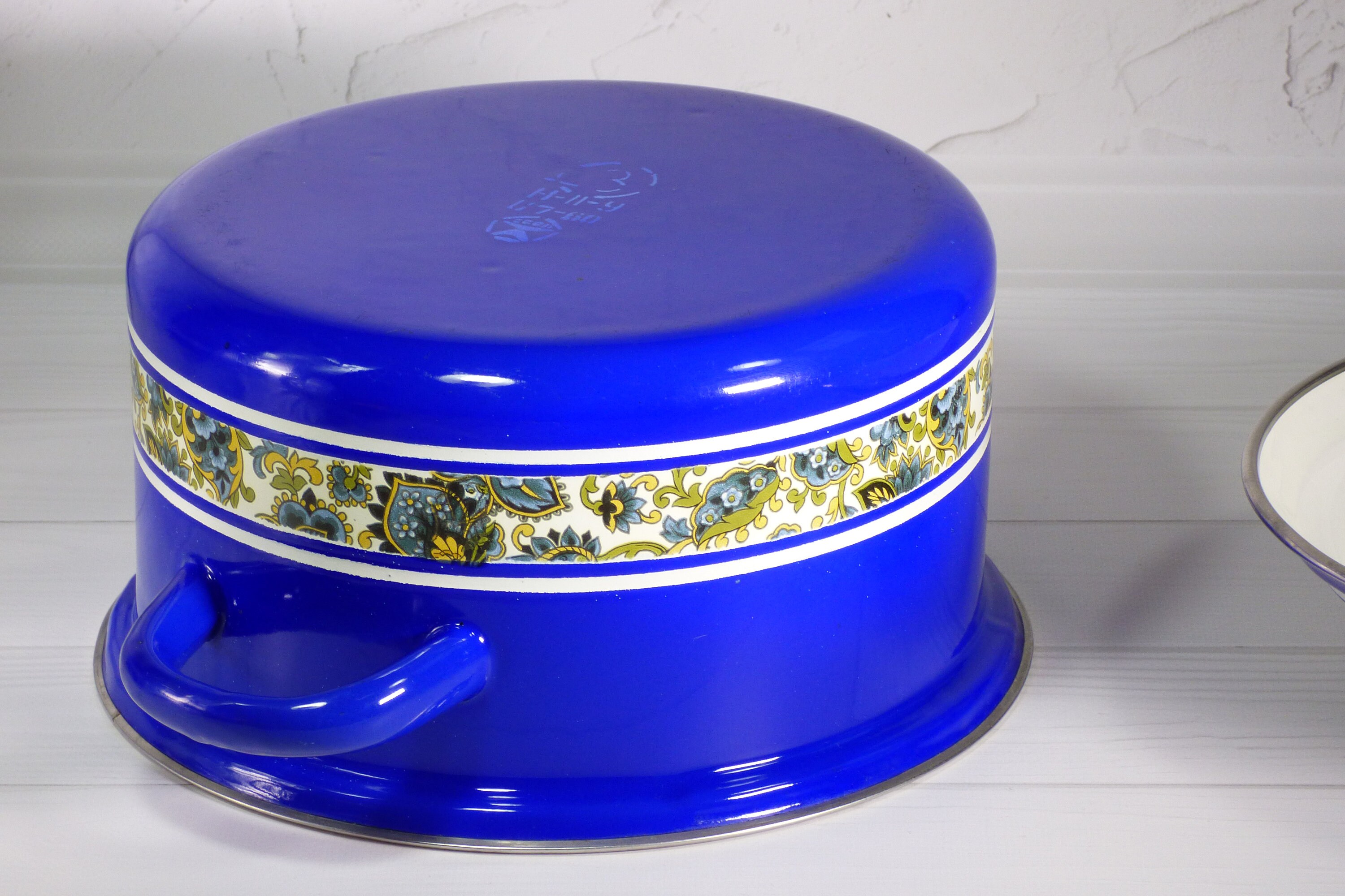 Enamel pot 3 L Enamel cookware Enamelware Blue enamel pot Etsy