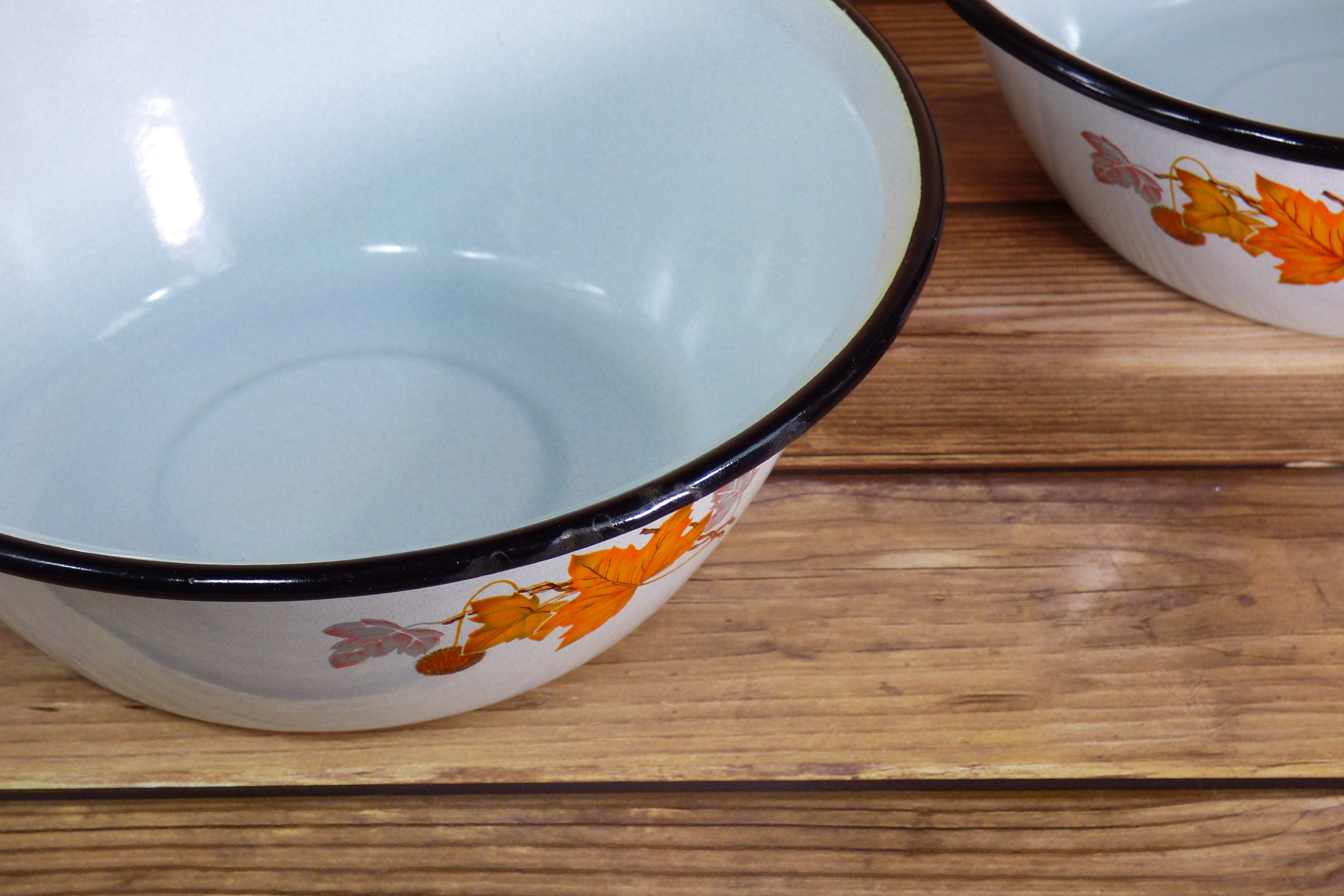 New vintage enamel bowl Middle soviet metal bowl with yellow Etsy