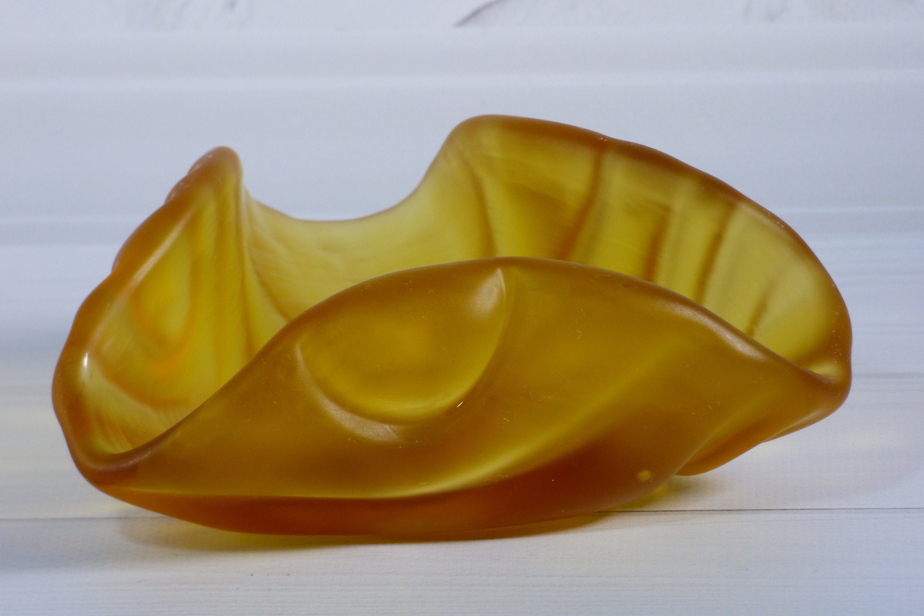Yellow vintage ashtray Soviet glass ashtray Retro amber Etsy