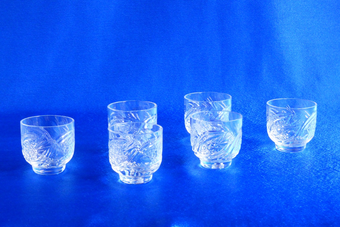 6 crystal shot glasses Vintage set of 6 shot vodka glasses Etsy
