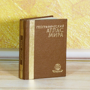 Small world atlas Vintage world maps World map book in Russian Old world map with countries Geographic atlas of the World pocket atlas