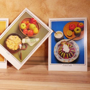 Cartes de recettes de cartes de pommes soviétiques avec des recettes de pommes Cartes de plats de pommes vintage de recettes Ensemble de 18 cartes photo de cuisine Cartes postales illustrées de cuisine