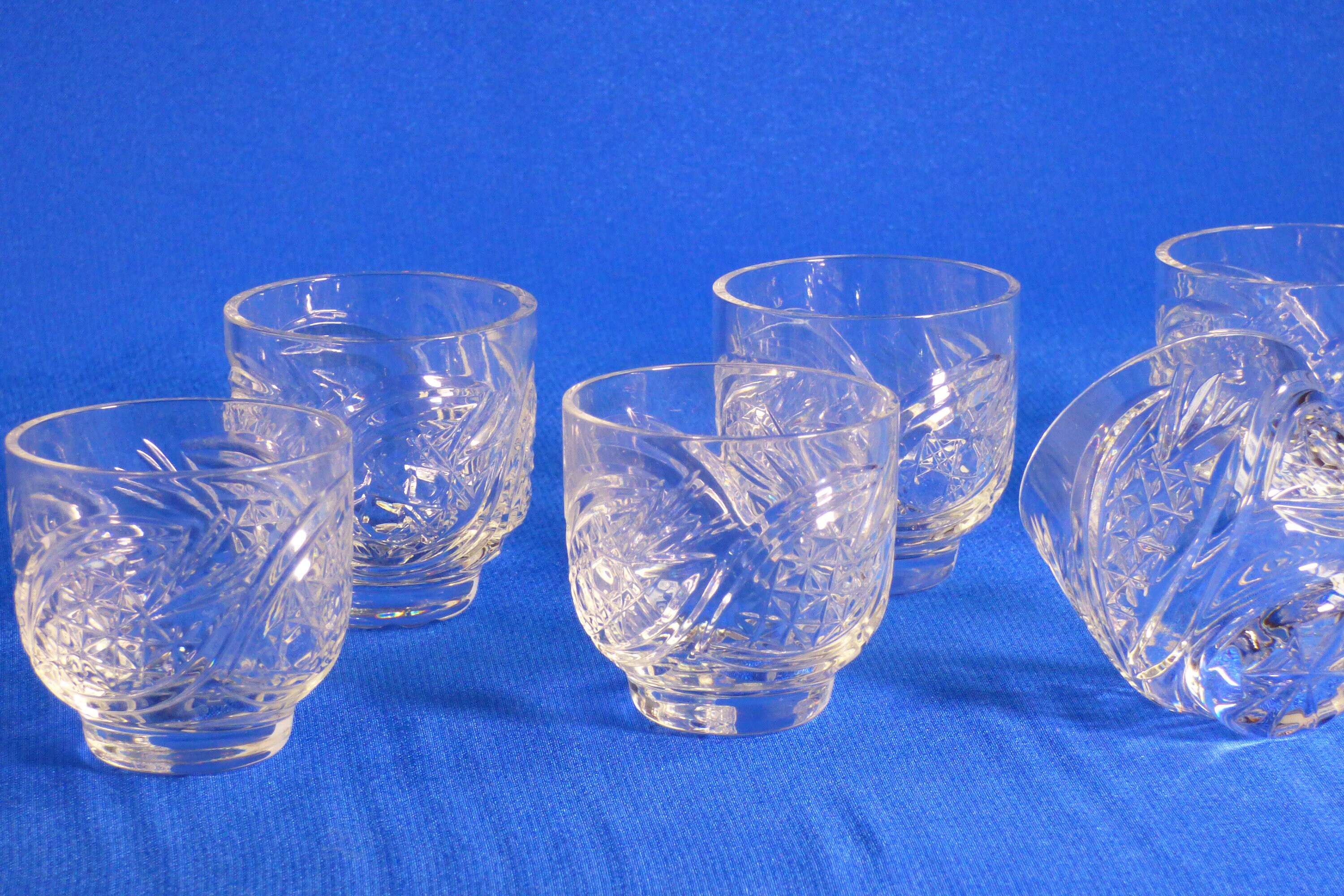 6 crystal shot glasses Vintage set of 6 shot vodka glasses Etsy