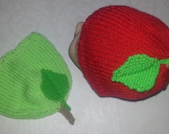 Apfel Mütze in rot oder grün Apfelmütze  38-42 cm