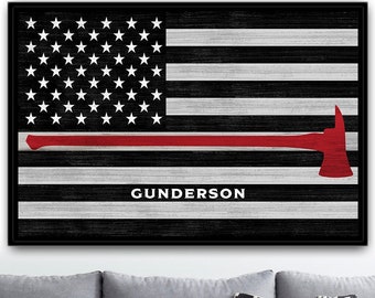 Personalized Firefighter Gift for Him | Fireman Custom Wall Art | Firefighter Retirement | Firefighter Graduation Gifts | Fire Chief Gifts