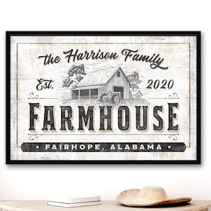 Family Farmhouse Name Sign Farmhouse Decor Personalized Farmhouse Sign for Living Room Large Farmhouse Wall Decor Family Farm Sign Farmhouse
