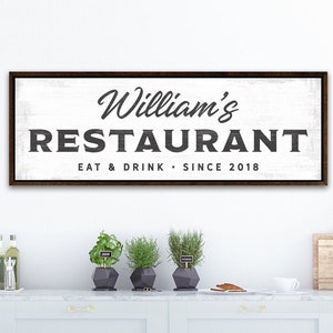 Personalized Restaurant Sign | Restaurant Signs Custom | Restaurant Signage | Vintage Restaurant Sign