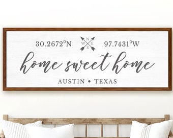 Custom Home Sweet Home Sign, Realtor Closing Gift For Seller Clients, New House Gift For Family, Coordinates, Real Estate Gifts For Closing