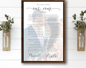 Wedding Vows Framed Canvas Wall Art