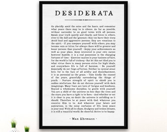 Desiderata Print | Desiderata Framed Wall Art | Max Ehrmann | Desiderata