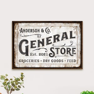 Custom General Store Sign | Vintage General Store Sign | Personalized General Store Signs | Framed General Store Signs | General Store Signs