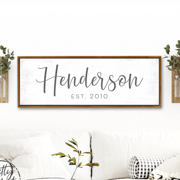 Personalized Family Last Name Established Sign | Large Family Last Name Canvas Signs Framed Optional | Family Last Name Established Signs