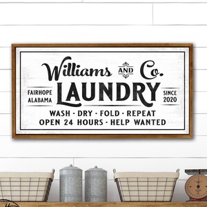 Personalized Laundry Sign Laundry Sign Funny Laundry Open 24 Hours Sign ...