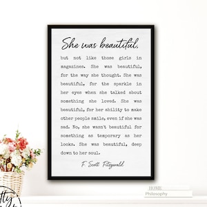 She Was Beautiful F Scott Fitzgerald Quote, She Is Beautiful Fitzgerald