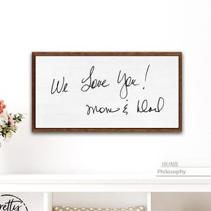 Custom Handwriting Sign for Loved Ones Writing, Personalized Handwriting Gifts Handwritten Keepsake Notes into Canvas, Hand Writing Memorial
