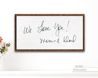 Custom Handwriting Sign for Loved Ones Writing, Personalized Handwriting Gifts Handwritten Keepsake Notes into Canvas, Hand Writing Memorial