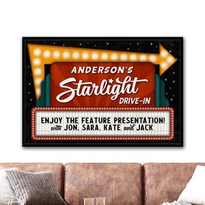 Personalized Drive In Theater Sign, Drive-In Movie Sign