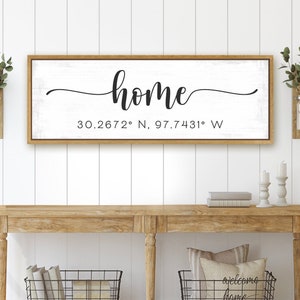 New Home Sign with Coordinates | Realtor Housewarming Gift, Real Estate Closing Gifts For Buyer Seller Clients | Longitude Latitude GPS Sign