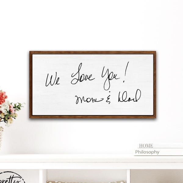 Personalized Handwriting Memorial Gifts For Loss of Mom or Dad,  Custom Handwriting Sign for Loved Ones Actual Writing Handwritten Note