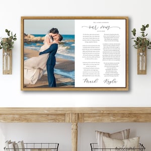 Wedding Vows Canvas | Wedding Vows Framed | Wedding Song Framed Print | Vows Sign | Wedding Vows Over Bed | His Hers Vows Canvas | Vow Print