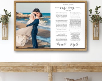 Wedding Vows Canvas | Wedding Vows Framed | Wedding Song Framed Print | Vows Sign | Wedding Vows Over Bed | His Hers Vows Canvas | Vow Print
