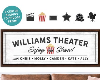 Custom Theater Sign | Movie Theater | Home Theatre | Movie Room Decor | Cinema Signs | Lounge Sign