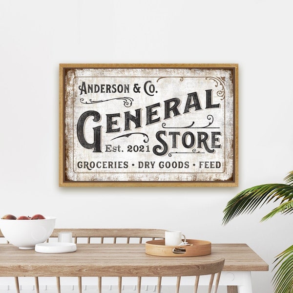 Custom General Store Sign | Vintage General Store Sign | Personalized General Store Signs | Framed General Store Signs | General Store Signs