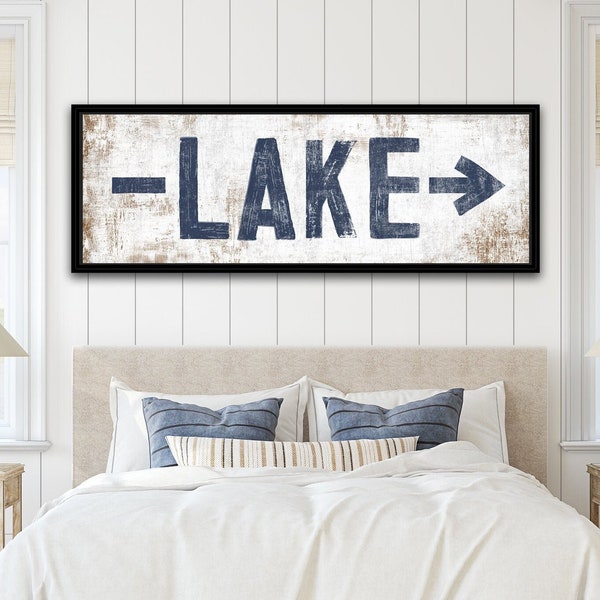 Lake House Sign | Lake Sign With Arrow | Lake Arrow