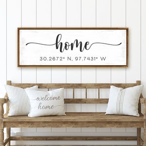 New Home Sign with Coordinates | Realtor Housewarming Gift, Real Estate Closing Gifts For Buyer Seller Clients | Longitude Latitude GPS Sign
