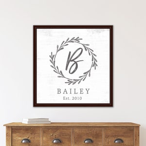 Monogram Wall Art, Monogram Signs, Initial Wall Decor