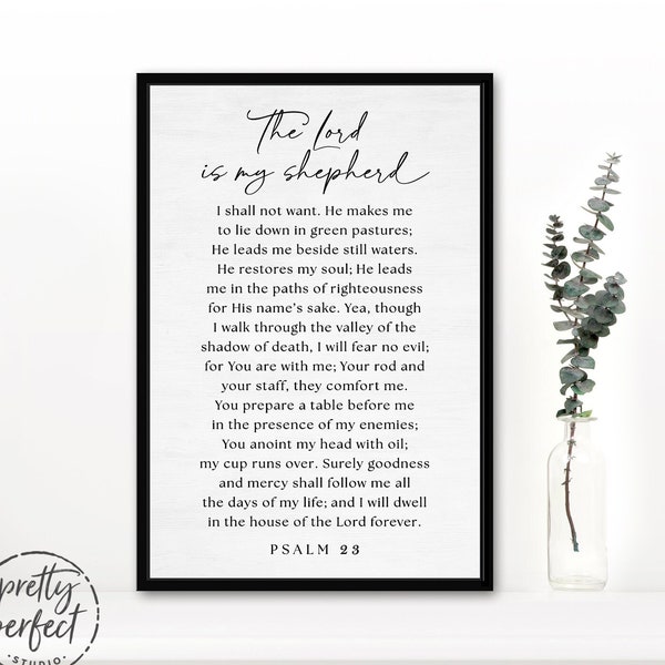 The Lord Is My Shepherd Wall Art Psalm 23 Framed Print