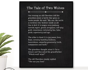 Tale of Two Wolves, Cherokee Tale, Native American Story, Graduation ...