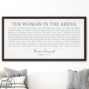 The Woman In The Arena Print | Theodore Roosevelt Quote | The Woman In The Arena Canvas | Theodore Roosevelt Print | The Woman In The Arena