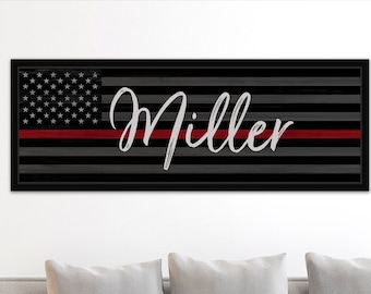 Firefighter Graduation Gift | Personalized Fireman Gift | Thin Red Line | Gift For Firefighter | Fire Chief Gift | Custom Firefighter Sign