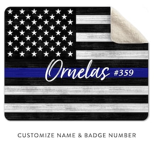 Thin Blue Line Blanket, Police Officer Blanket