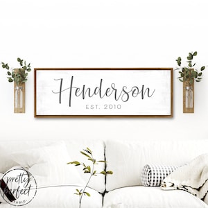 Personalized Family Last Name Established Sign, Large Last Name Canvas for Wall