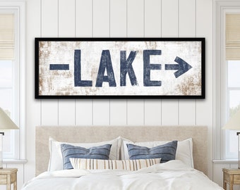 Rustic Lake Arrow Sign | Lake House Sign | Beach House Decor | Rustic Beach Sign | Summer Lake, River & Beach House Signs | Lake This Way