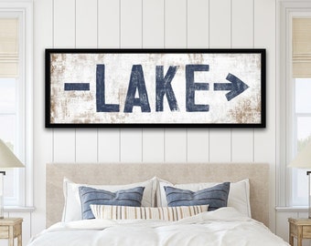 Lake House Sign | Lake Sign With Arrow | Lake Arrow