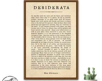 Desiderata Framed Wall Art | Desiderata Print | Desiderata Poem Max Ehrmann