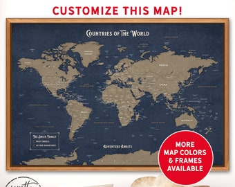 Personalized Travel Map | Custom Couple Travel Map | Family Travel Map | Family Adventure Map | Maps, Joyful Couple Print