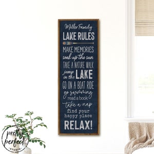 Lake House Rules Signs |  Lake Rules | Family Lake House Sign | Lake House Canvas, Lake Life Wall Art, Jump In The Lake | Lake House Rules