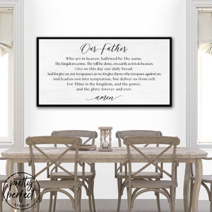 The Lord's Prayer Sign, Matthew 6 Our Father In Heaven | Lords Prayer Print | Our Father Prayer Gift | Lord's Prayer Wall Art | Lords Prayer