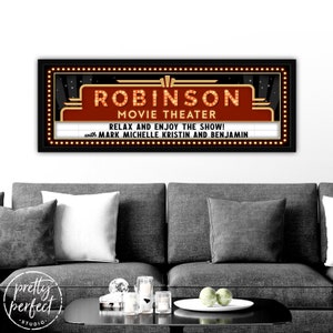 Custom Home Theater Sign | Movie Theater Decor | Personalized Movie Theatre Sign, Theater Room Decor, Movie Marquee Sign, Cinema Signs