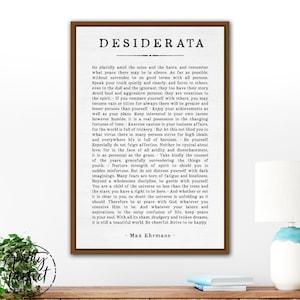 Desiderata ingelijste muurkunst | Wensen afdrukken | Wensgedicht Max Ehrmann